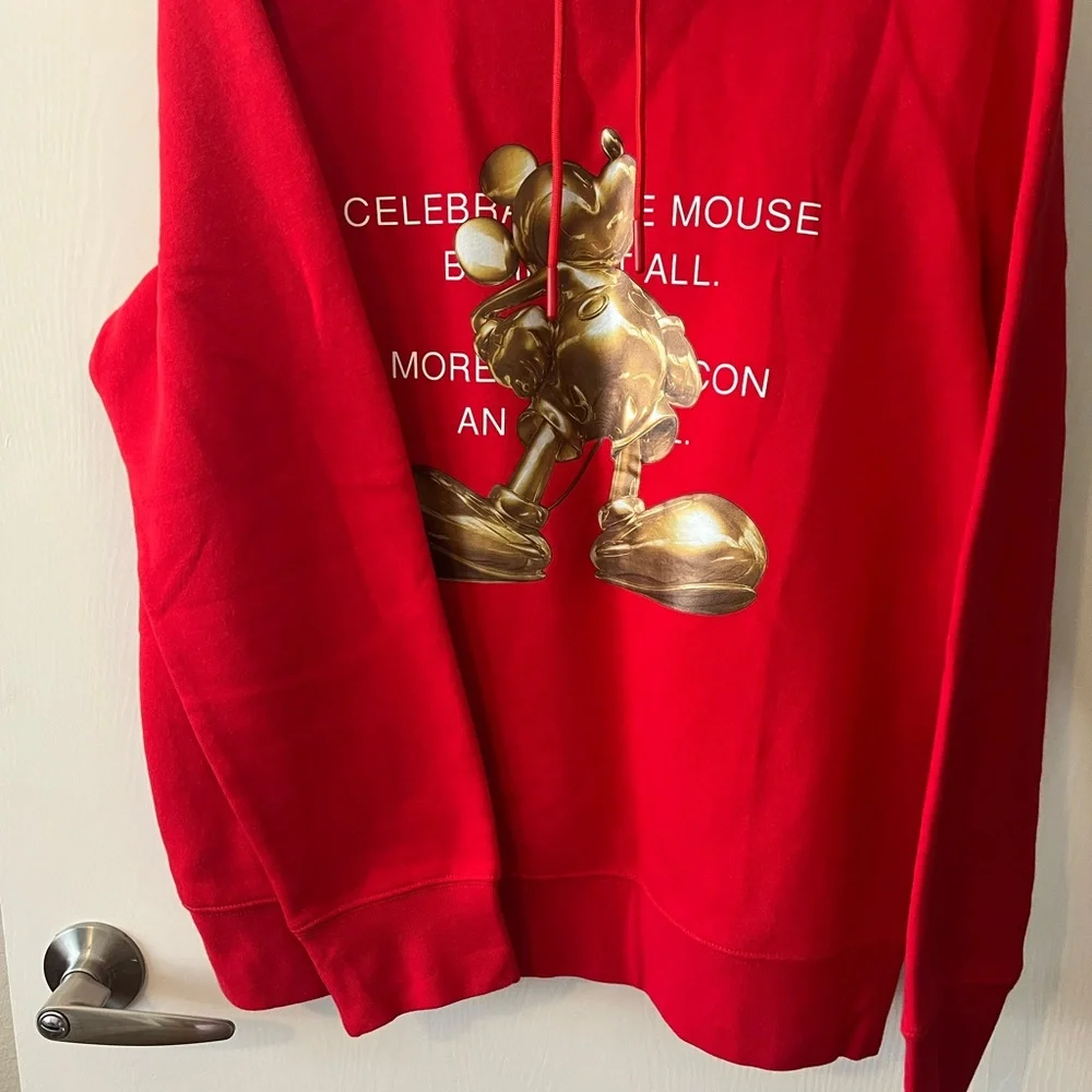 H&M x DISNEY Mickey Mouse Red & Gold Hoodie Small Sweatshirt Disneyland - Picture 4 of 7